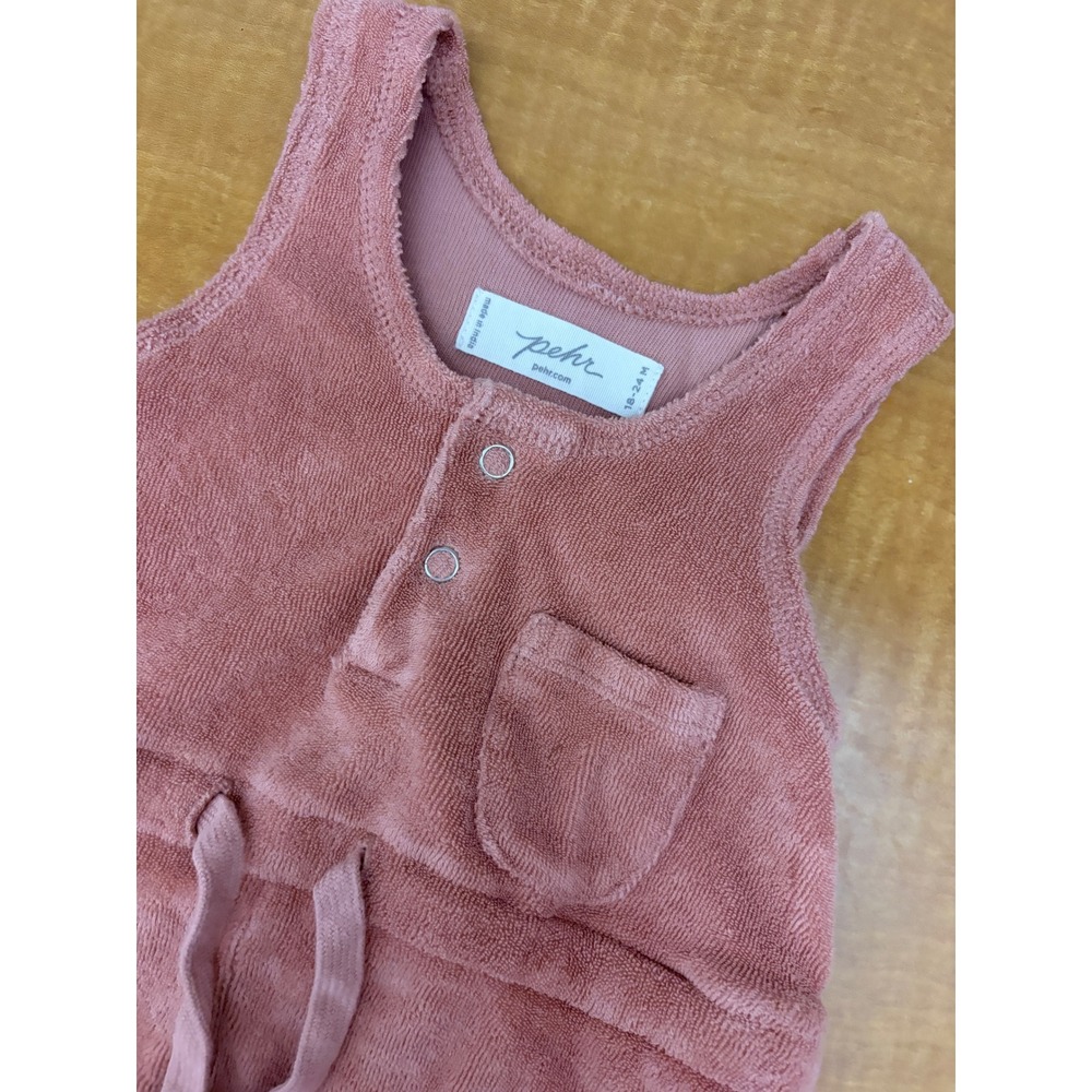 Pehr Toddler Terry Cloth Sleeveless Romper Pink 18-24 Months